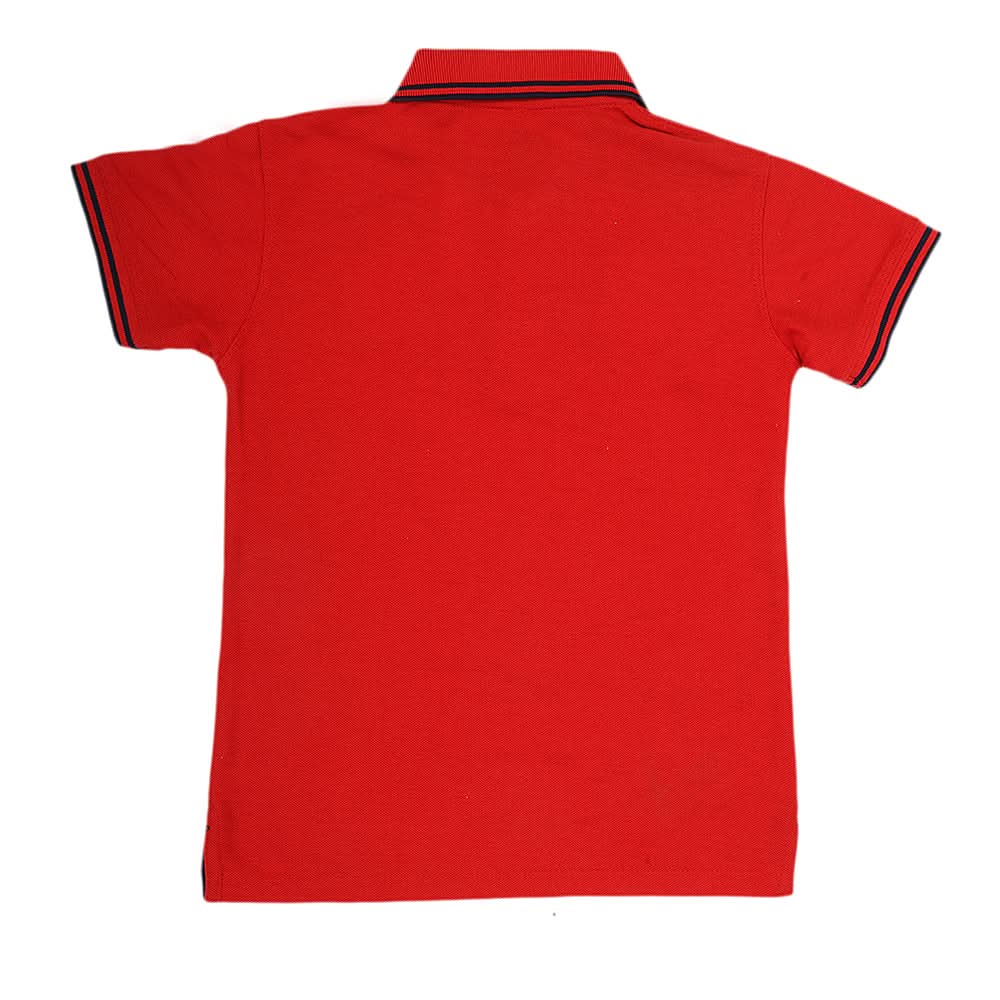 Boys Half Sleeves Polo T-Shirt - Red, Kids, Boys T-Shirts, Chase Value, Chase Value