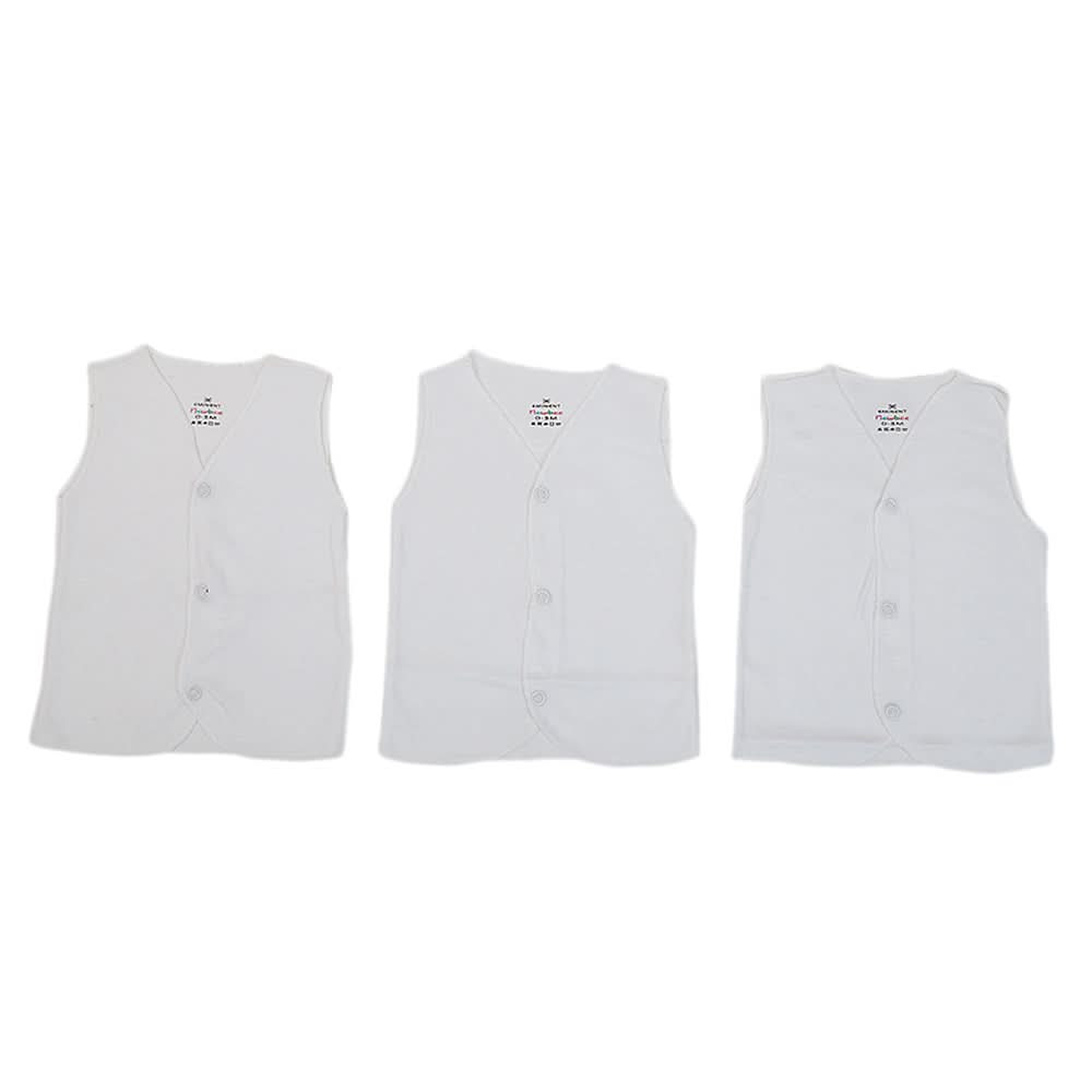 Newborn Boys 3Pcs Vest Button - White, Kids, Boys Vest, Chase Value, Chase Value
