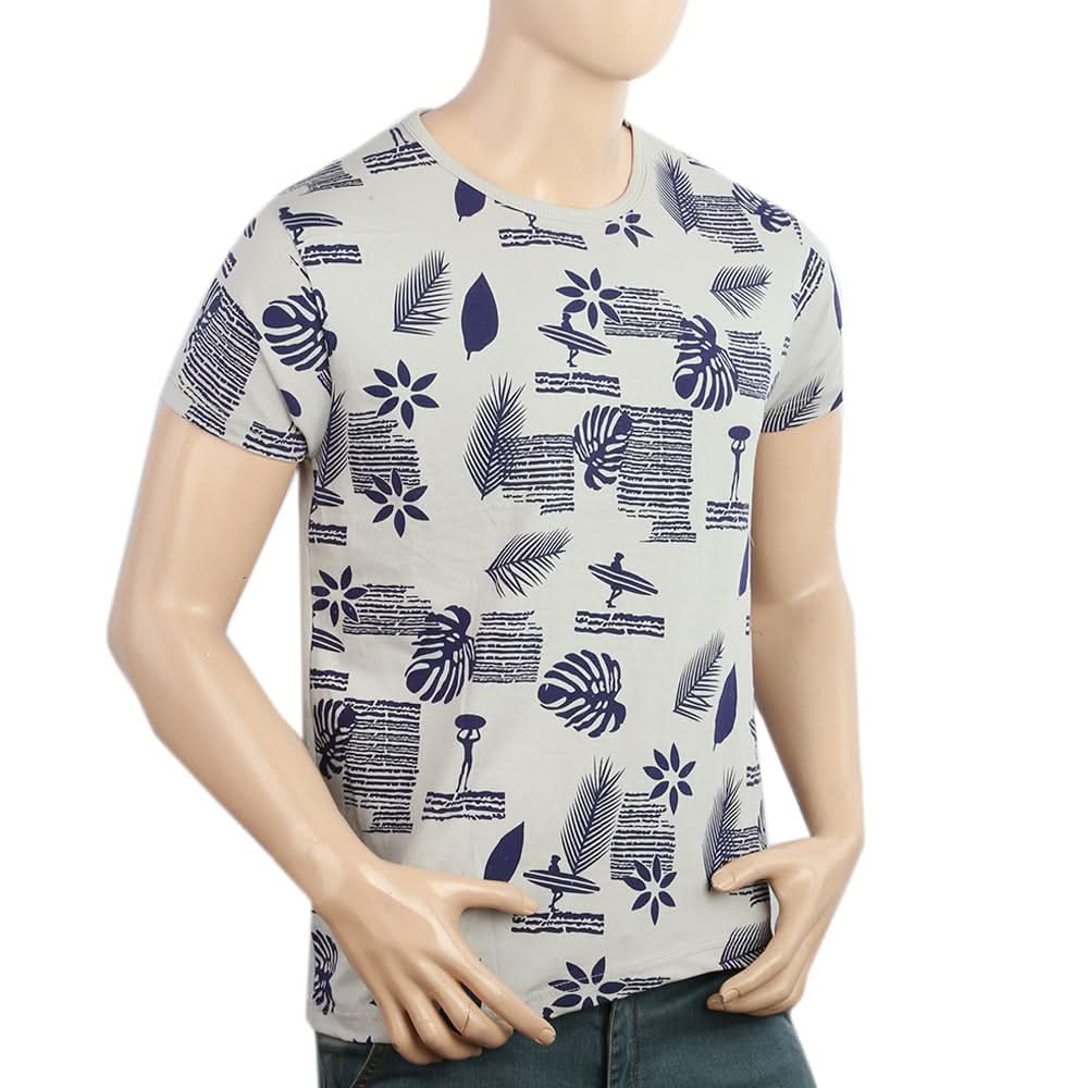 Men's Half Sleeves Round Neck T-Shirt - Light Grey, Men, T-Shirts And Polos, Chase Value, Chase Value