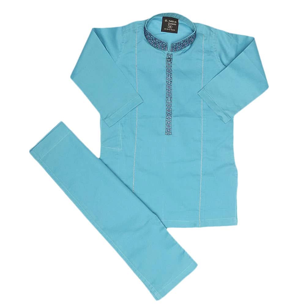 Boys Embroidered Shalwar Kameez - Sky Blue, Kids, Boys Shalwar Kameez, Chase Value, Chase Value