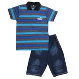 Boys Half Sleeve Suit - Royal Blue - test-store-for-chase-value