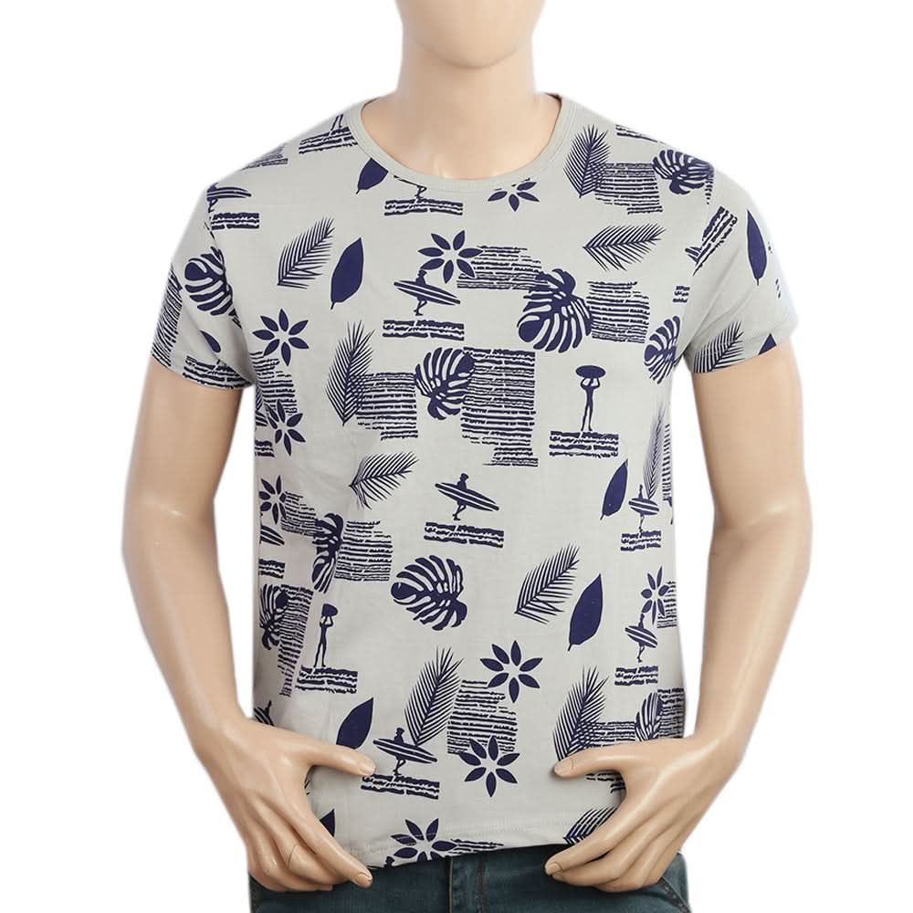 Men's Half Sleeves Round Neck T-Shirt - Light Grey, Men, T-Shirts And Polos, Chase Value, Chase Value