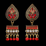 Women's Fancy Ear Jhumki - Red, Women, Earrings & Tops, Chase Value, Chase Value