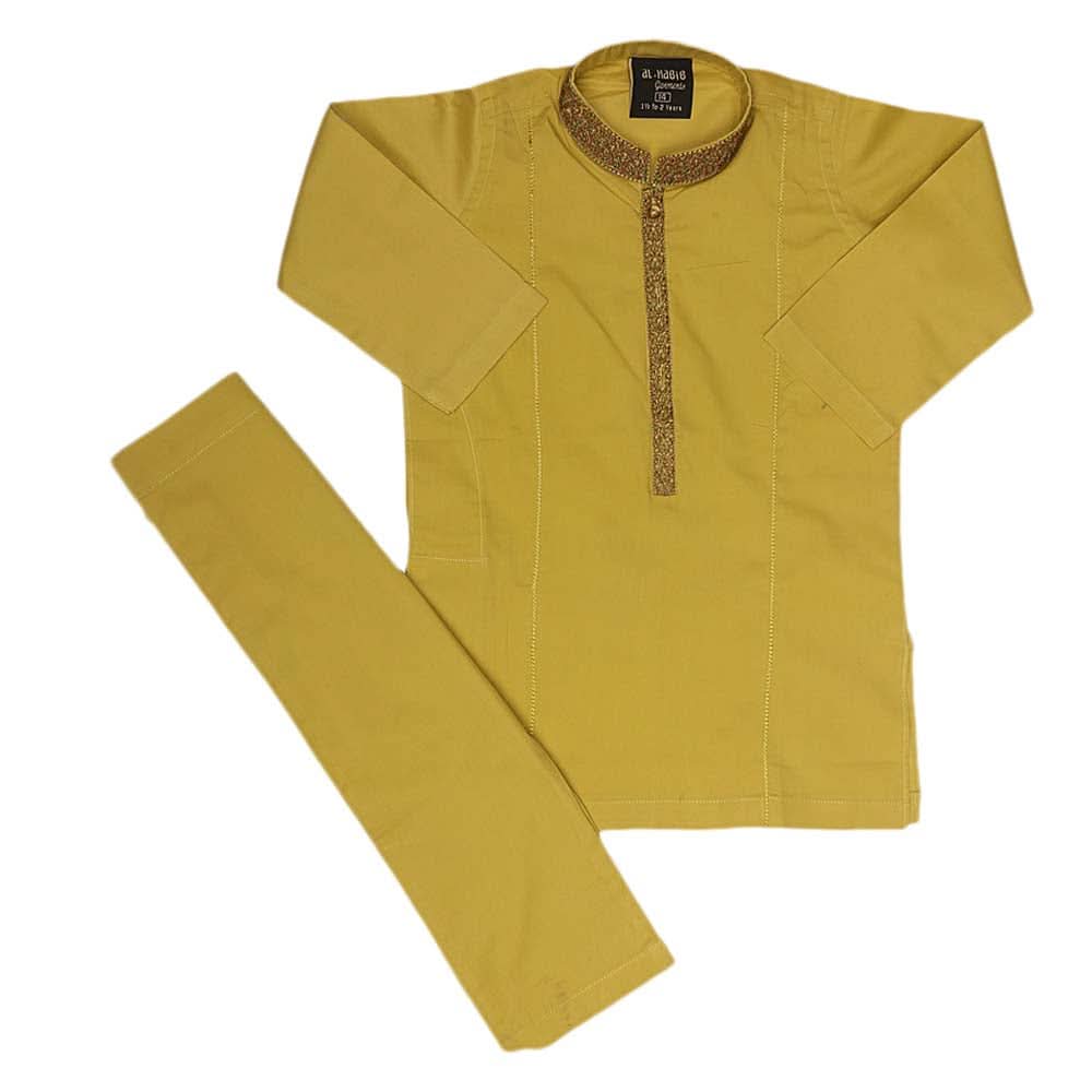 Boys Embroidered Shalwar Kameez - Mustard, Kids, Boys Shalwar Kameez, Chase Value, Chase Value