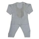 Newborn Boys Embroidered Shalwar Kameez - Grey, Kids, NB Boys Shalwar Suits, Chase Value, Chase Value