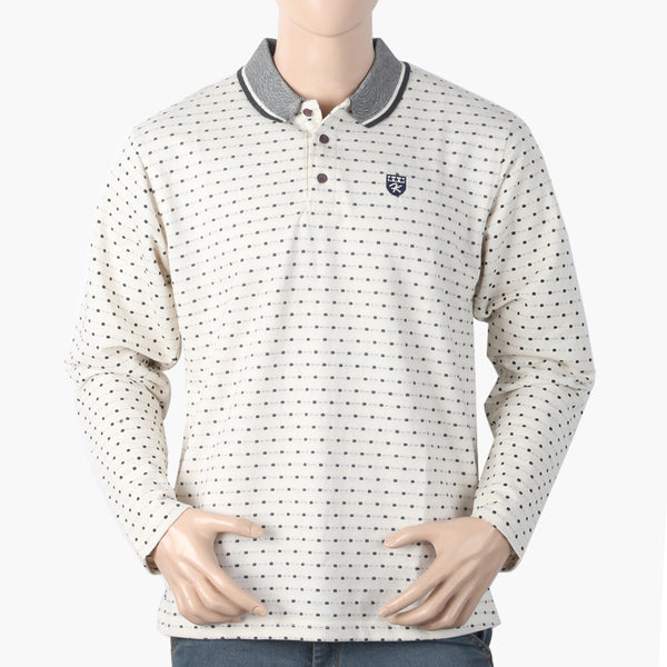 Men's Full Sleeves Polo T-Shirt - Fawn, Men's T-Shirts & Polos, Chase Value, Chase Value