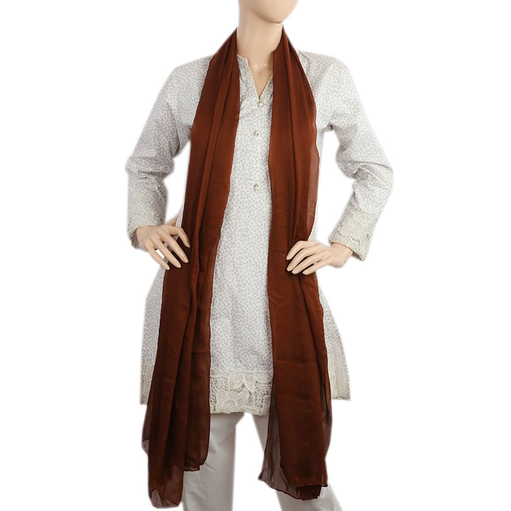 Women's Plain Chiffon Dupatta - Brown, Women Dupatta, Chase Value, Chase Value