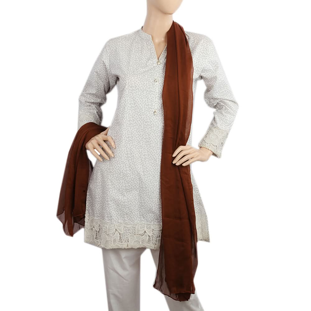 Women's Plain Chiffon Dupatta - Brown, Women Dupatta, Chase Value, Chase Value
