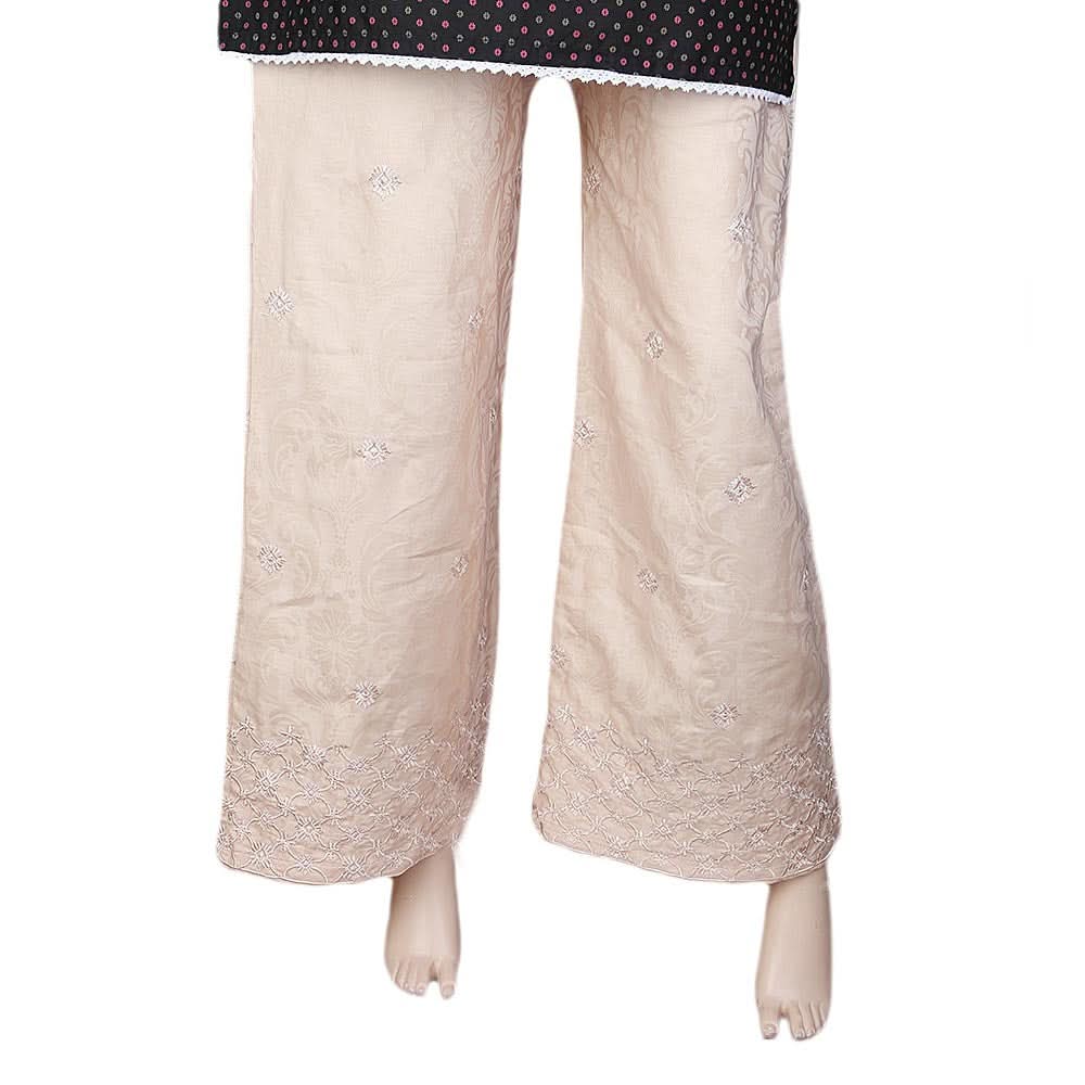 Women's Embroidered Bell Bottom Trouser - Peach, Women, Pants & Tights, Chase Value, Chase Value