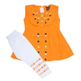 Girls Half Sleeves Tights Suit - Orange, Kids, Girls Sets And Suits, Chase Value, Chase Value
