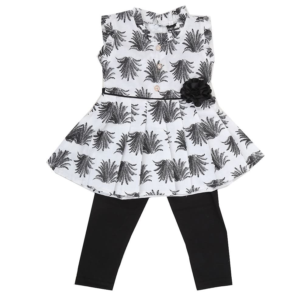 Girls Half Sleeves Tights Suit - Black, Kids, Girls Sets And Suits, Chase Value, Chase Value