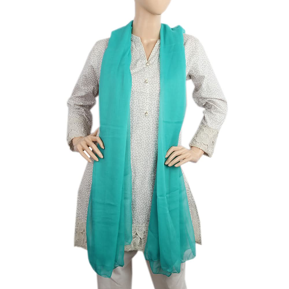 Women's Plain Chiffon Dupatta - Sea Green, Women, Dupatta, Chase Value, Chase Value