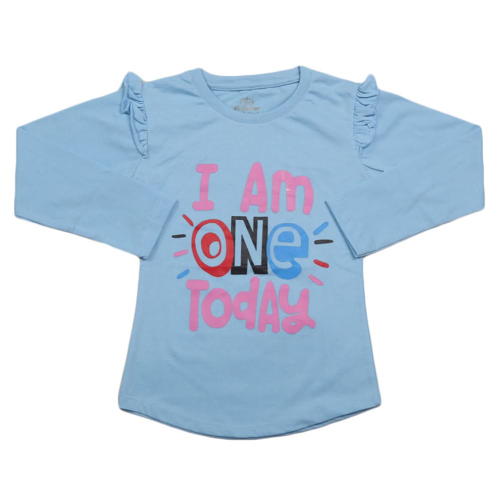 Girls Full Sleeves Jersey T-Shirt - Blue, Kids, Girls T-Shirts, Chase Value, Chase Value