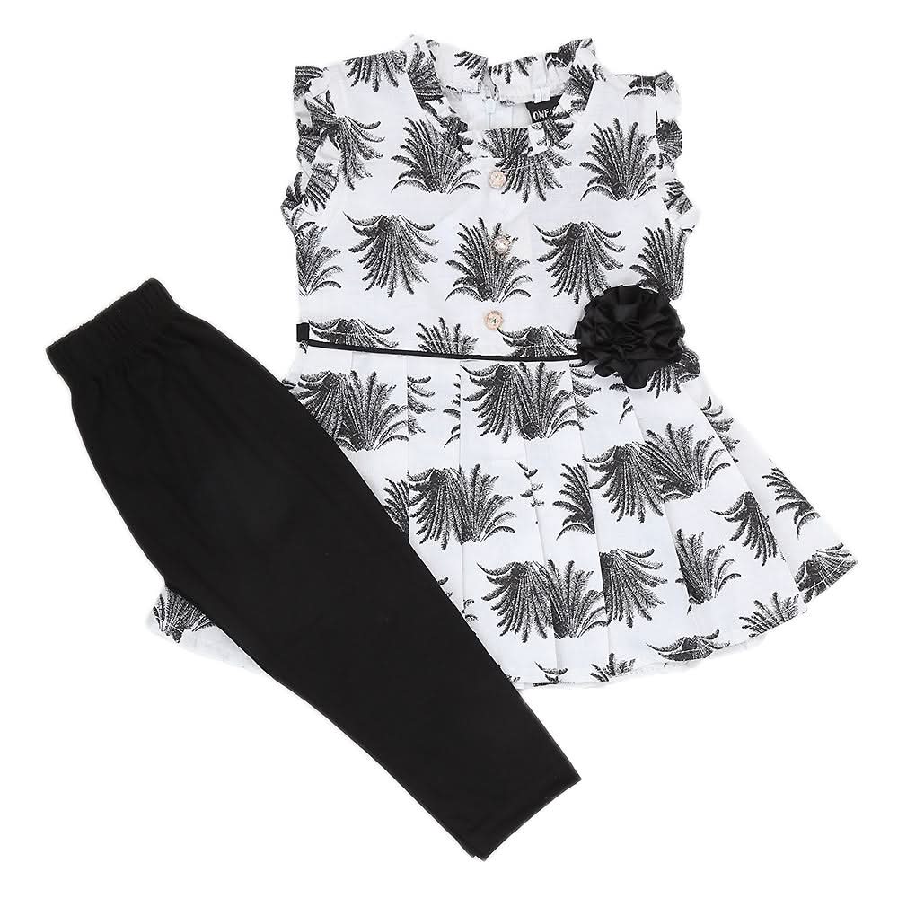 Girls Half Sleeves Tights Suit - Black, Kids, Girls Sets And Suits, Chase Value, Chase Value
