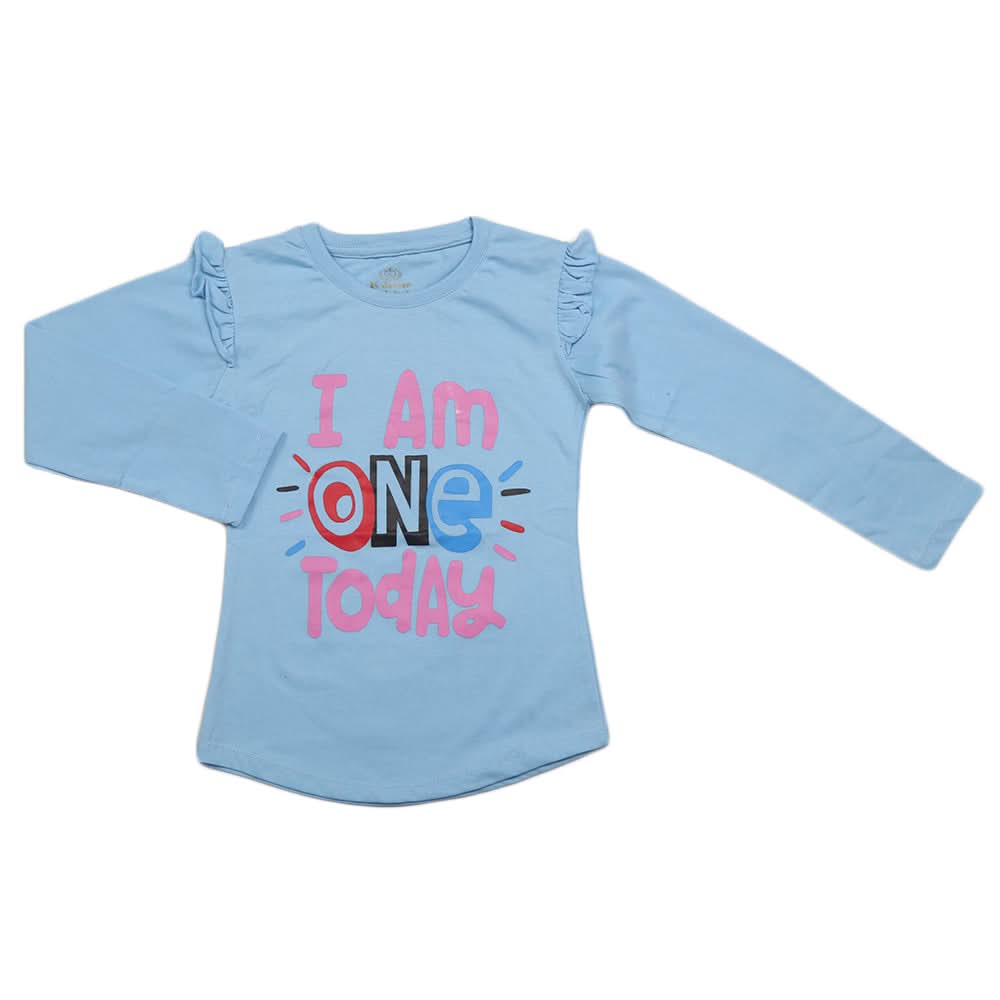 Girls Full Sleeves Jersey T-Shirt - Blue, Kids, Girls T-Shirts, Chase Value, Chase Value