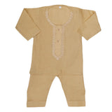 Newborn Boys Embroidered Shalwar Kameez - Beige, Kids, NB Boys Shalwar Suits, Chase Value, Chase Value