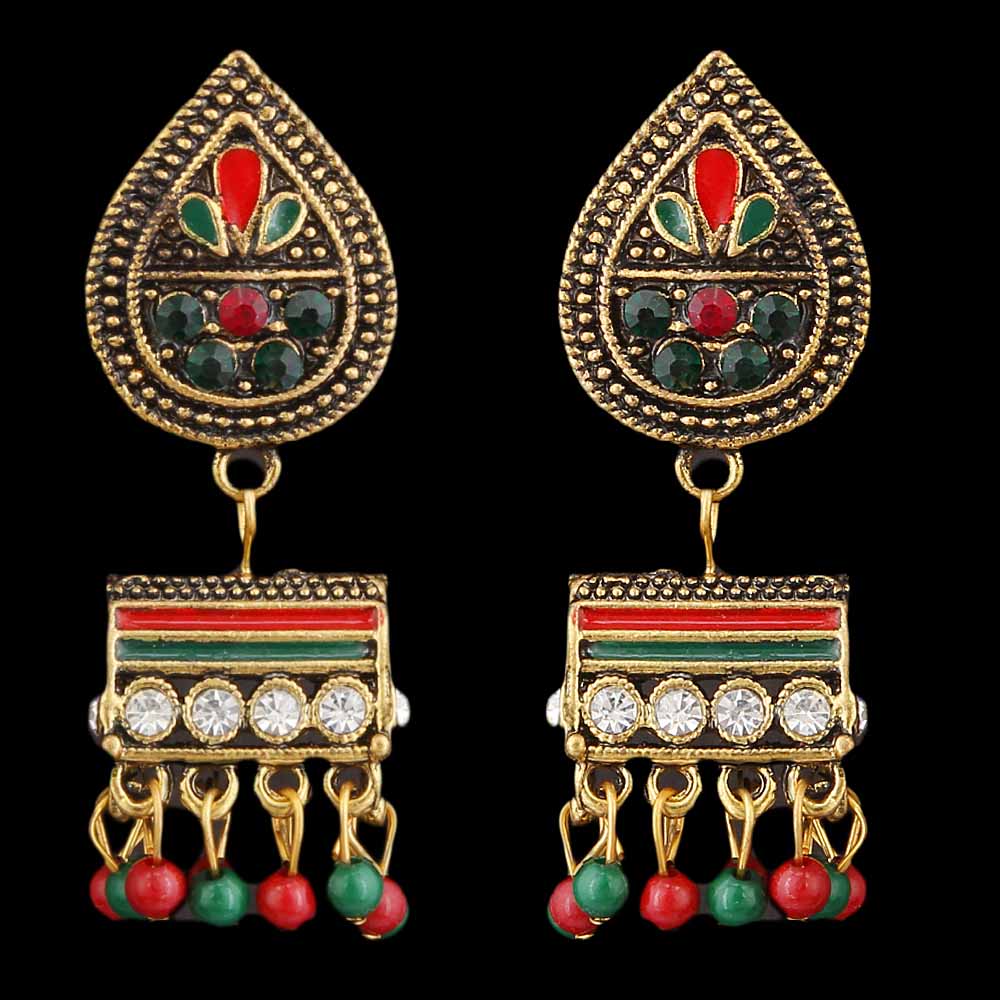 Women's Fancy Ear Jhumki - Green, Women, Earrings & Tops, Chase Value, Chase Value