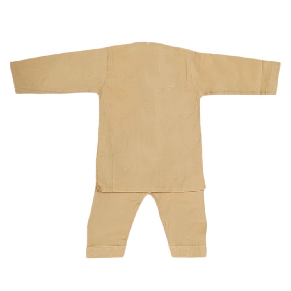 Newborn Boys Embroidered Shalwar Kameez - Beige, Kids, NB Boys Shalwar Suits, Chase Value, Chase Value
