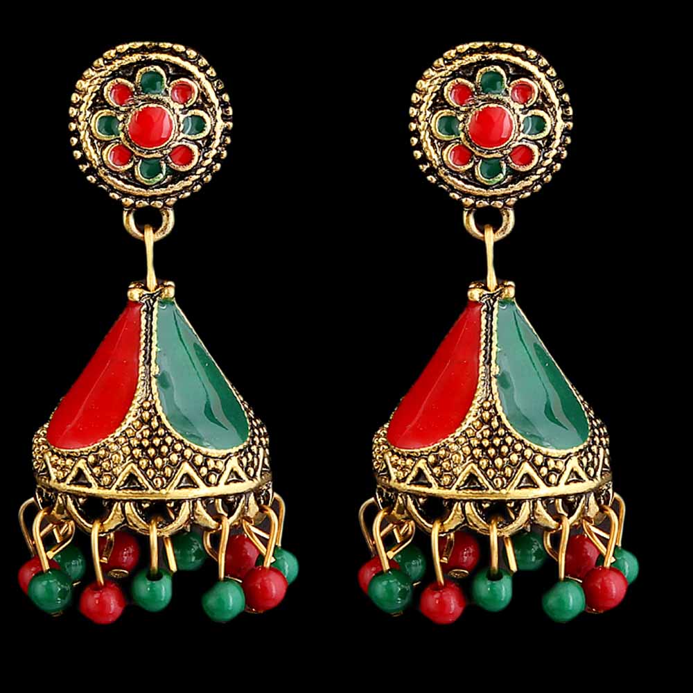 Women's Fancy Ear Jhumki -  Green, Women, Earrings & Tops, Chase Value, Chase Value