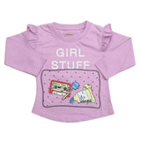 Girls Full Sleeves Jersey T-Shirt - Purple, Kids, Girls T-Shirts, Chase Value, Chase Value