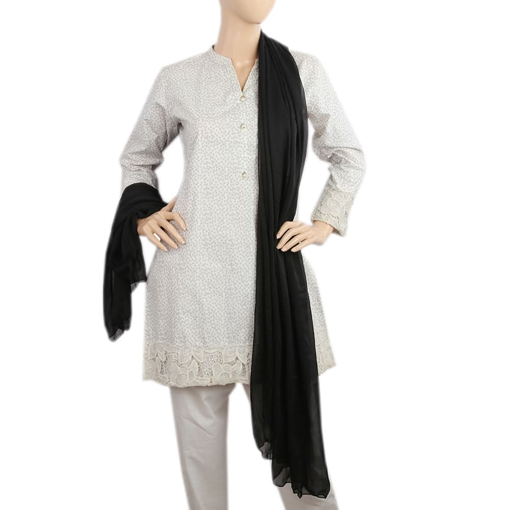 Women's Plain Chiffon Dupatta - Black, Women Dupatta, Chase Value, Chase Value