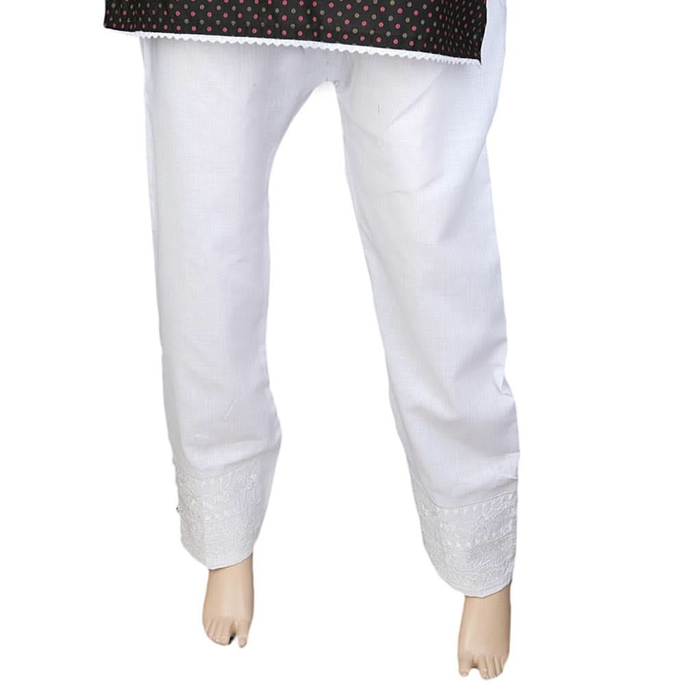 Women's Embroidered Trouser - White, Women, Pants & Tights, Chase Value, Chase Value