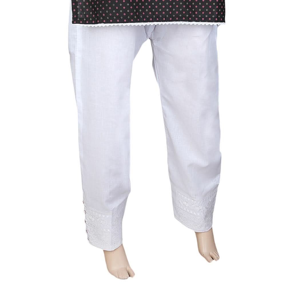 Women's Embroidered Trouser - White, Women, Pants & Tights, Chase Value, Chase Value