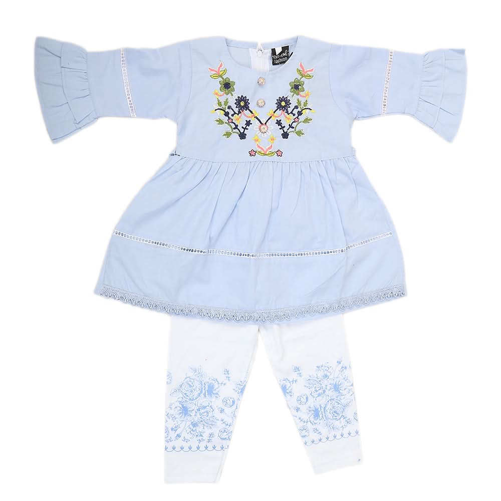 Girls Half Sleeves Tights Suit - Blue, Kids, Girls Sets And Suits, Chase Value, Chase Value
