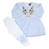 Girls Half Sleeves Tights Suit - Blue, Kids, Girls Sets And Suits, Chase Value, Chase Value