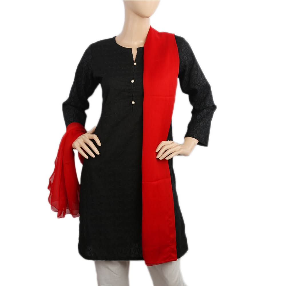 Women's Plain Chiffon Dupatta - Red, Women, Dupatta, Chase Value, Chase Value