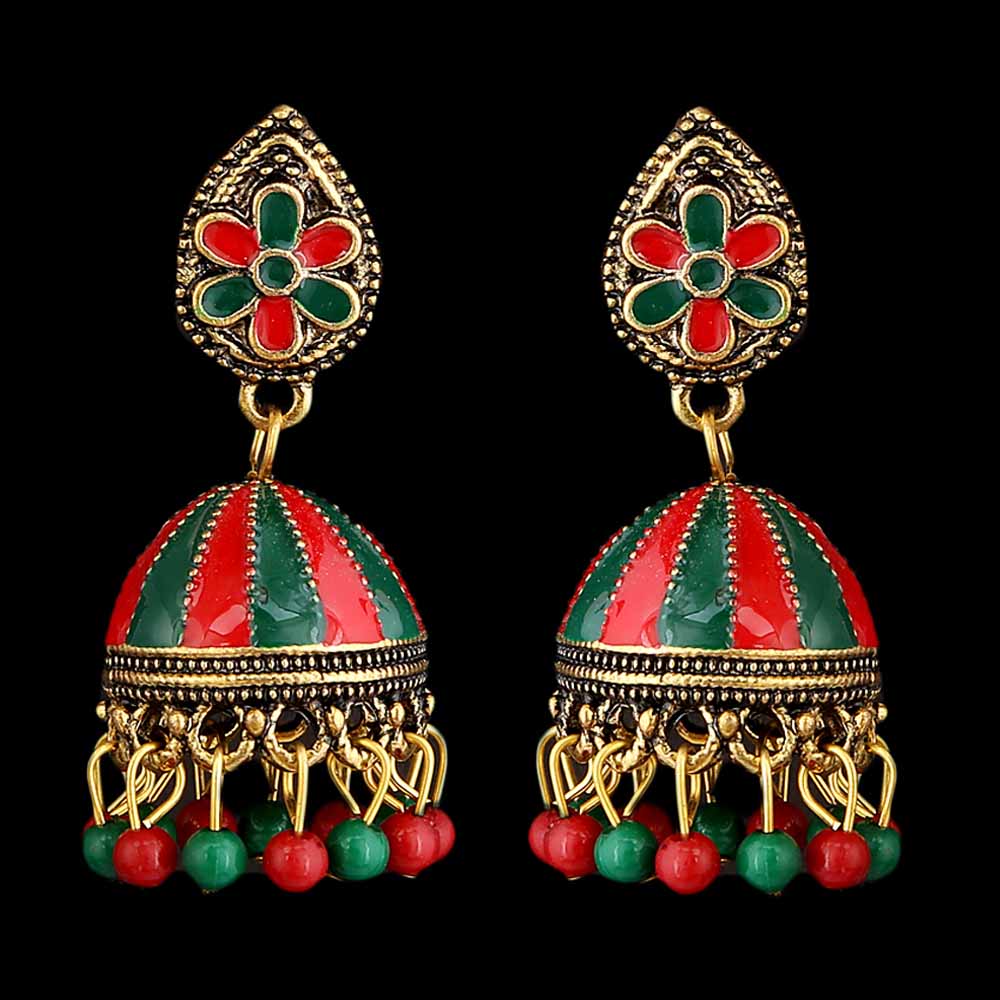 Women's Fancy Ear Jhumki - Green, Women, Earrings & Tops, Chase Value, Chase Value