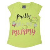 Girls Printed Half Sleeves T-Shirt 4701 - Light Green, Kids, Girls T-Shirts, Chase Value, Chase Value
