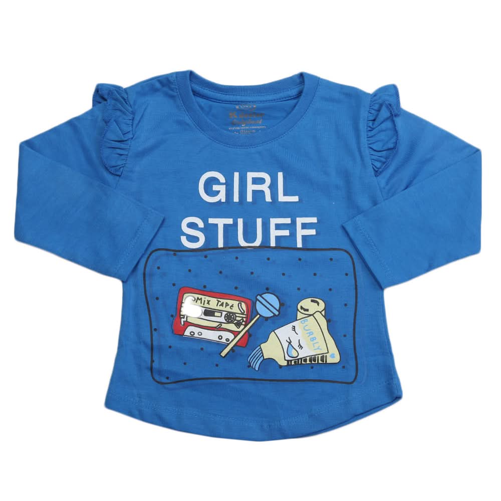 Girls Full Sleeves Jersey T-Shirt - Royal Blue, Kids, Girls T-Shirts, Chase Value, Chase Value