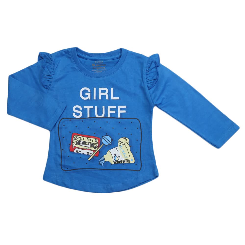 Girls Full Sleeves Jersey T-Shirt - Royal Blue, Kids, Girls T-Shirts, Chase Value, Chase Value
