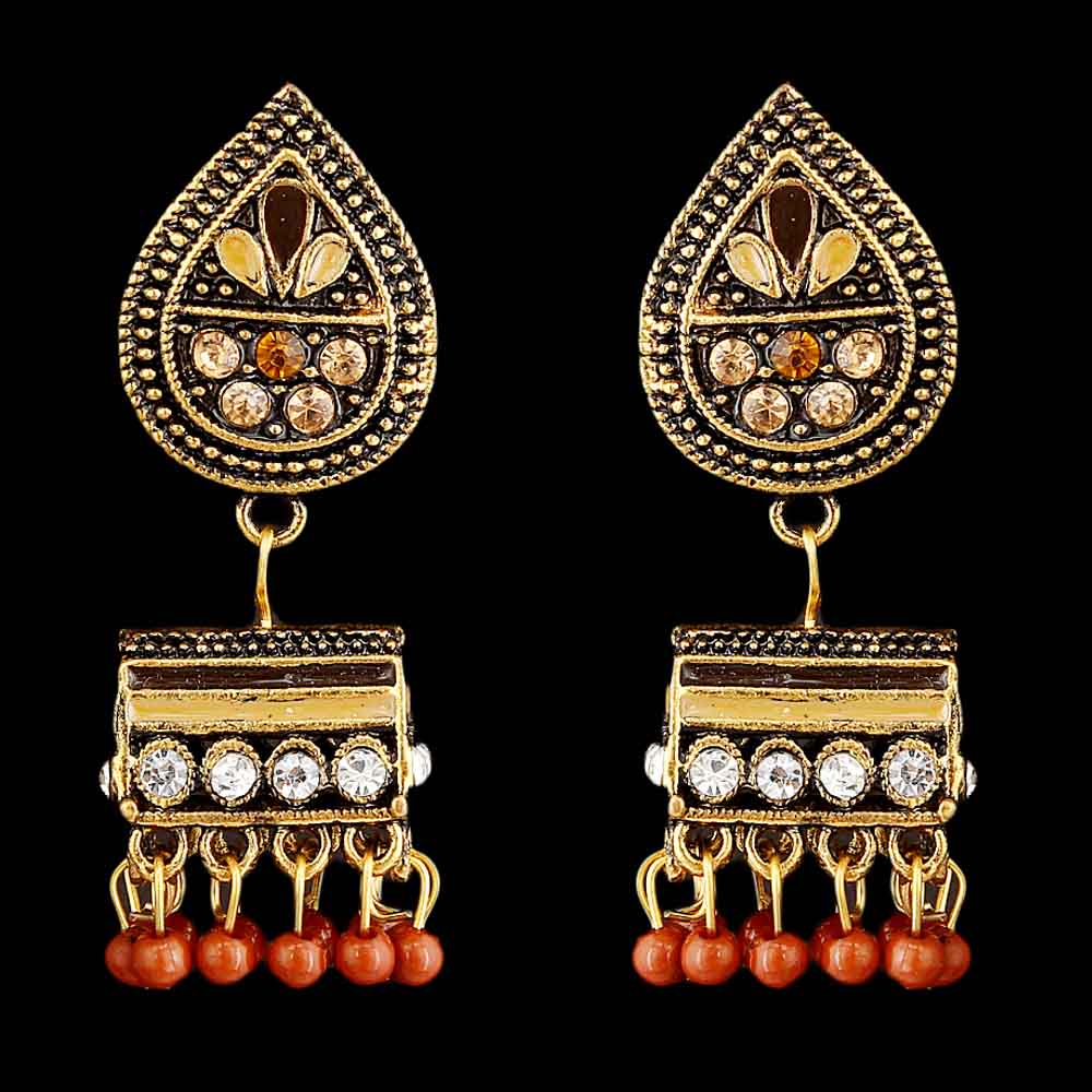 Women's Fancy Ear Jhumki - Brown, Women, Earrings & Tops, Chase Value, Chase Value
