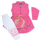 Girls Half Sleeves Tights Suit - Pink, Kids, Girls Sets And Suits, Chase Value, Chase Value