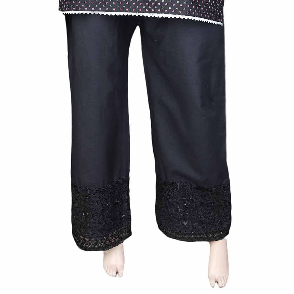 Women's Embroidered Bell Bottom Trouser - Black, Women, Pants & Tights, Chase Value, Chase Value