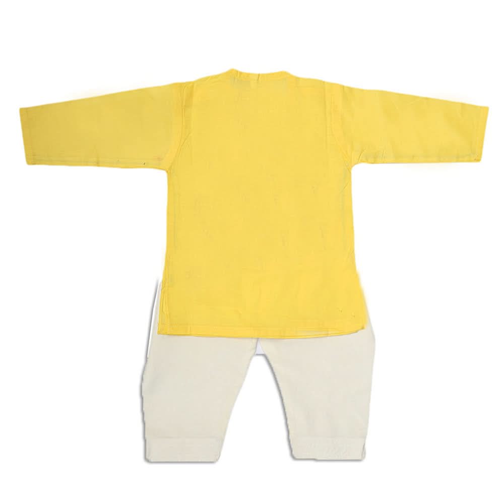 Newborn Boys Embroidered Shalwar Kameez - Yellow, Kids, NB Boys Shalwar Suits, Chase Value, Chase Value