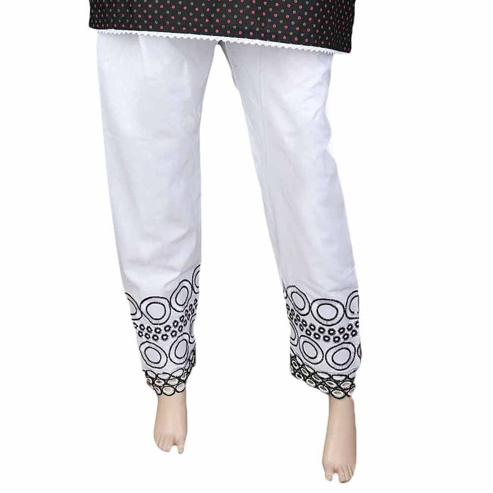 Women's Embroidered Trouser - White, Women, Pants & Tights, Chase Value, Chase Value