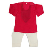 Newborn Boys Embroidered Shalwar Kameez - Dark Pink, Kids, NB Boys Shalwar Suits, Chase Value, Chase Value