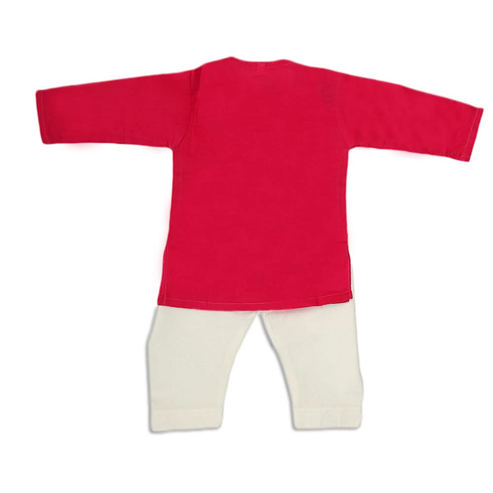 Newborn Boys Embroidered Shalwar Kameez - Dark Pink, Kids, NB Boys Shalwar Suits, Chase Value, Chase Value