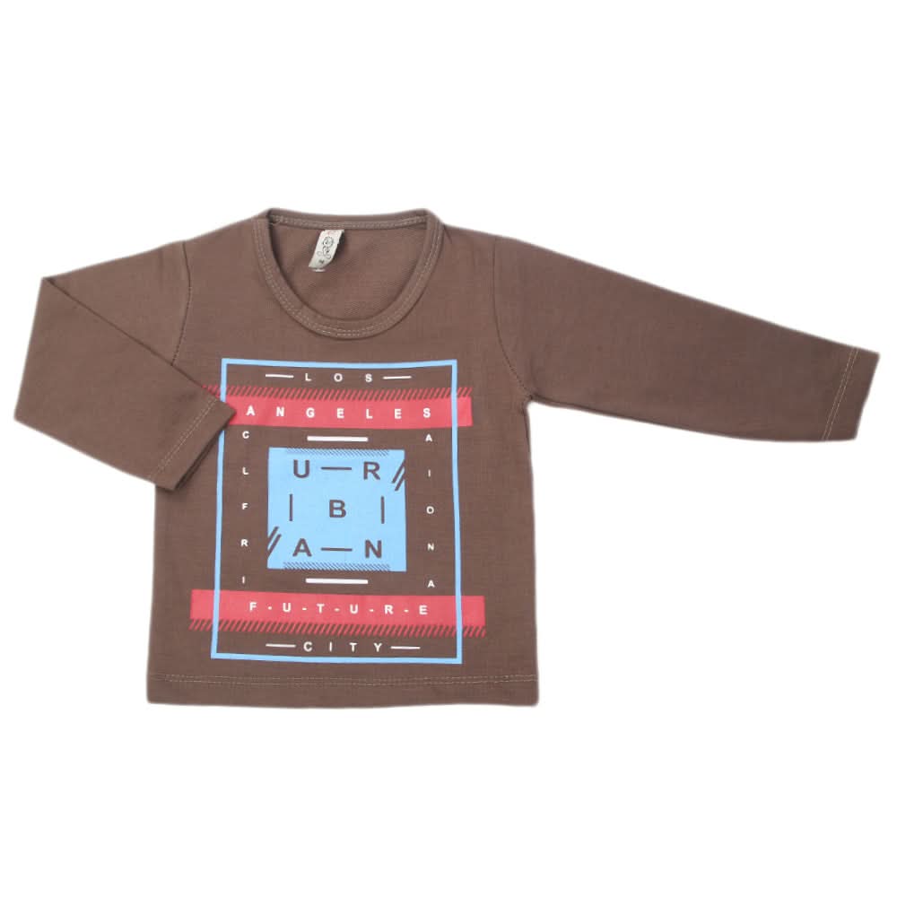 Boys Full Sleeves T-Shirt - Brown, Kids, Boys T-Shirts, Chase Value, Chase Value