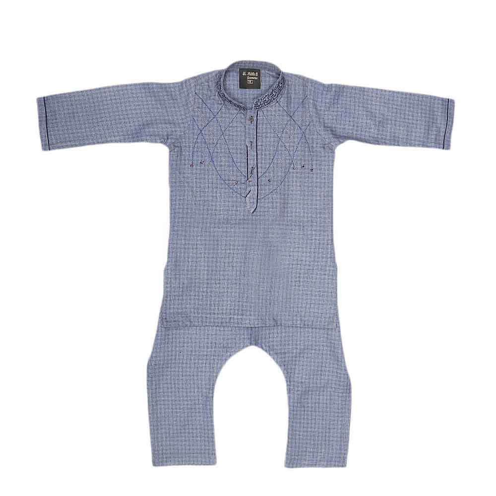 Boys Embroidered Shalwar Suit - Blue, Kids, Boys Shalwar Kameez, Chase Value, Chase Value