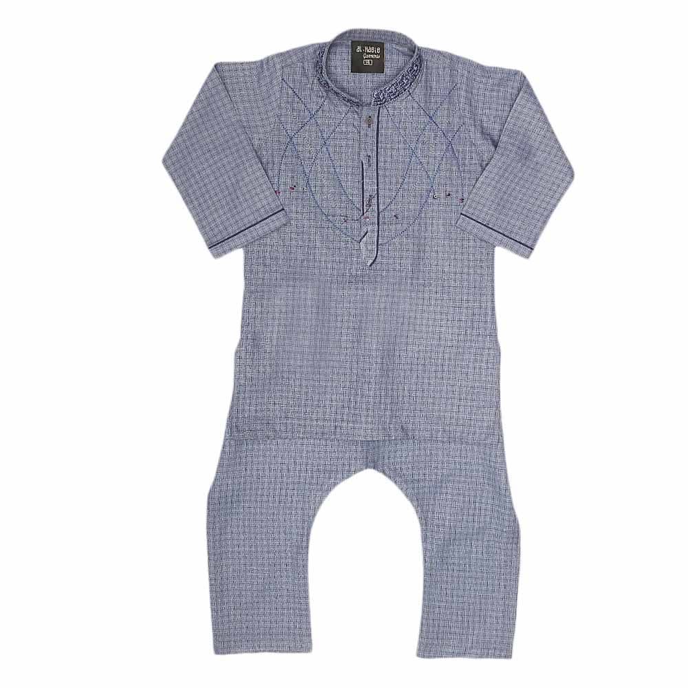 Boys Embroidered Shalwar Suit - Blue, Kids, Boys Shalwar Kameez, Chase Value, Chase Value