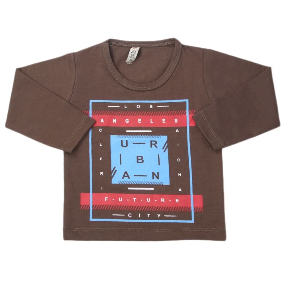 Boys Full Sleeves T-Shirt - Brown, Kids, Boys T-Shirts, Chase Value, Chase Value