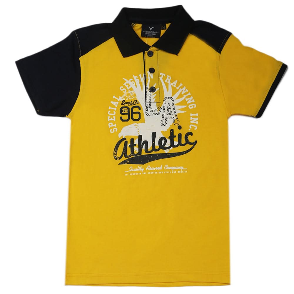 Boys Half Sleeves Polo T-Shirt - Yellow, Boys T-Shirts, Chase Value, Chase Value