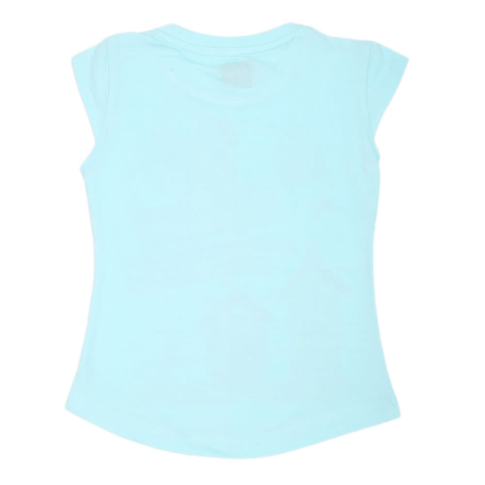 Girls Printed Half Sleeves T-Shirt 4702 - Light Blue, Kids, Girls T-Shirts, Chase Value, Chase Value