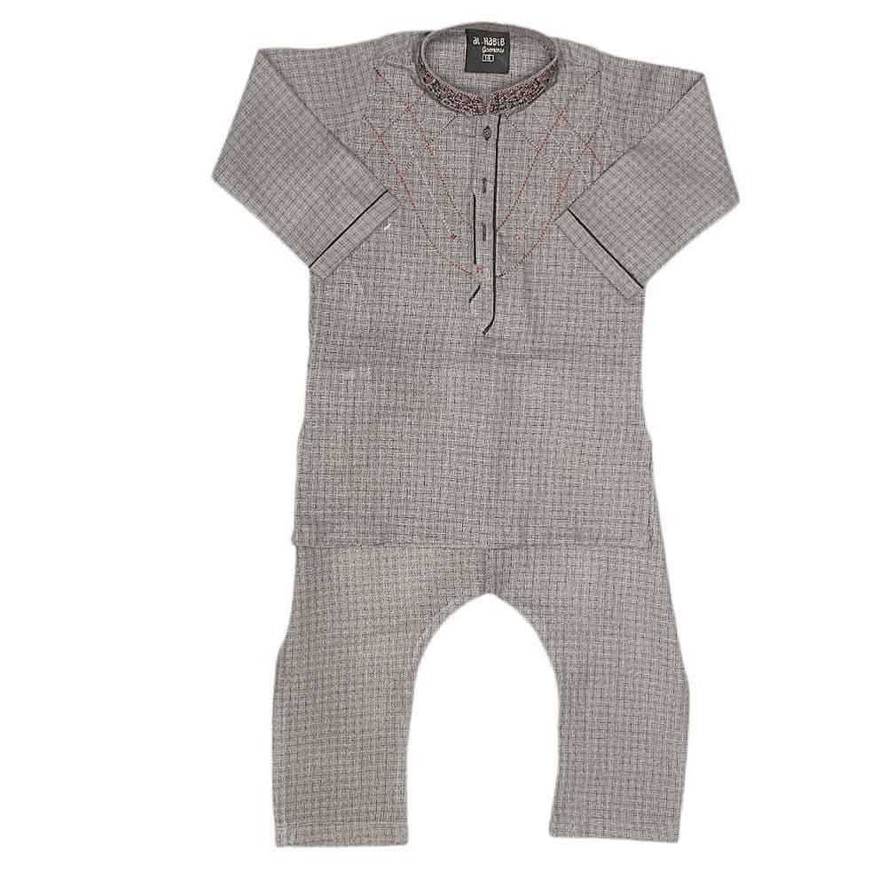 Boys Embroidered Shalwar Kameez - Grey, Kids Clothes & Accessories, Chase Value, Chase Value