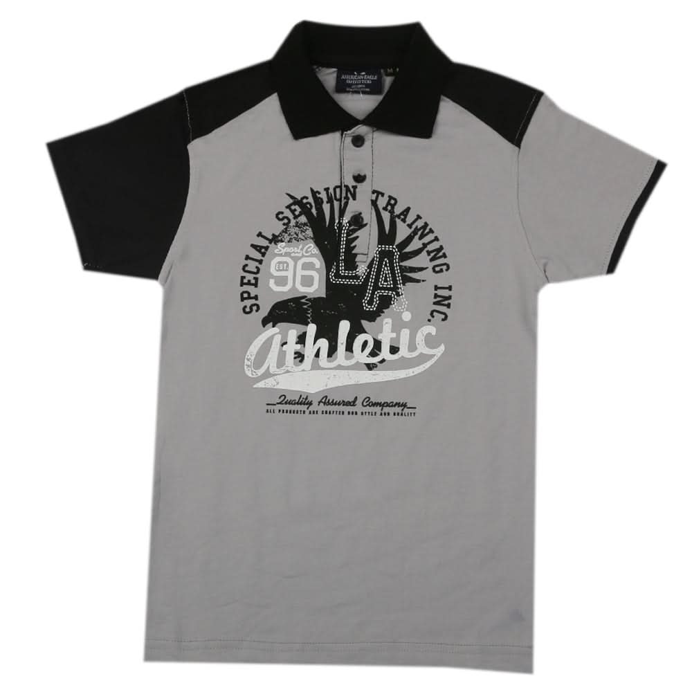 Boys Half Sleeves Polo T-Shirt - Grey, Boys T-Shirts, Chase Value, Chase Value