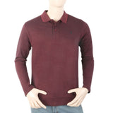 Men's Full Sleeves Polo T-Shirt - Maroon, Men, T-Shirts And Polos, Chase Value, Chase Value